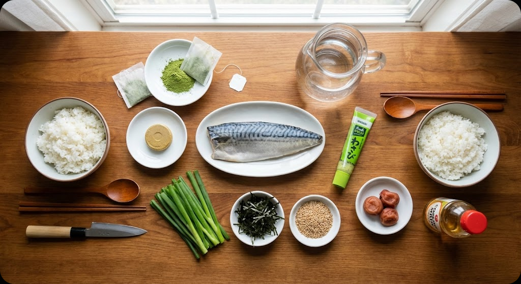 고등어오차즈케 - ingredients