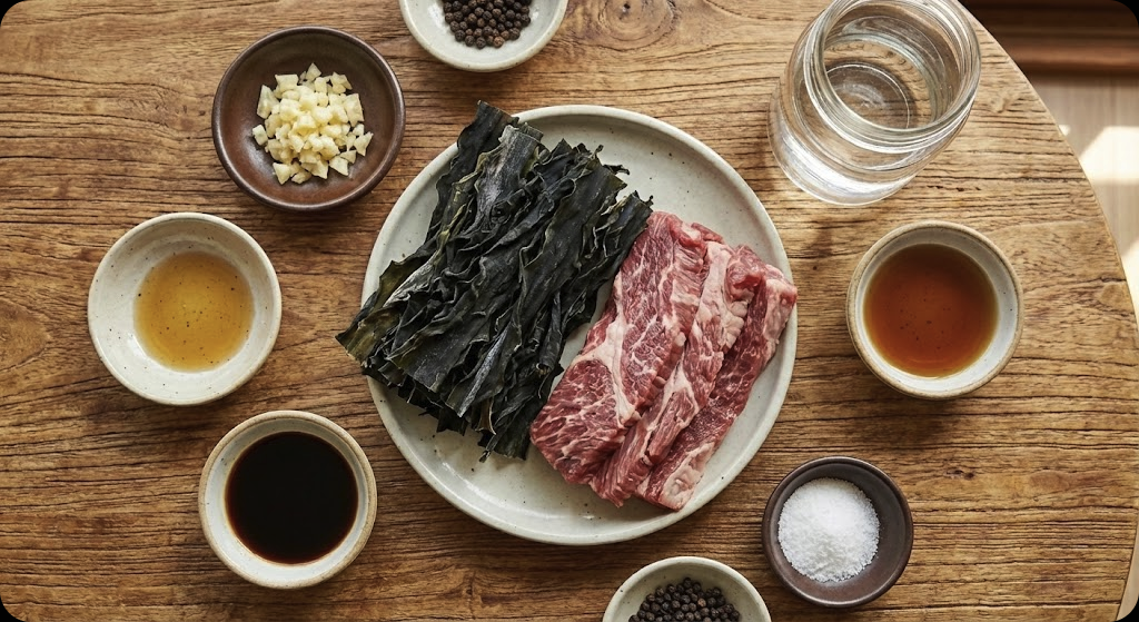 소고기 미역국 - ingredients