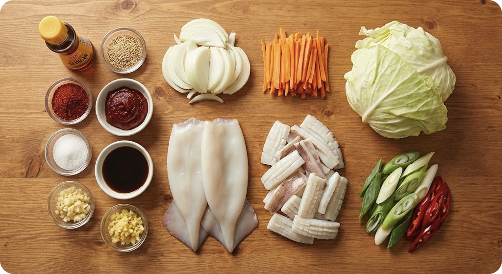 오징어볶음 - ingredients