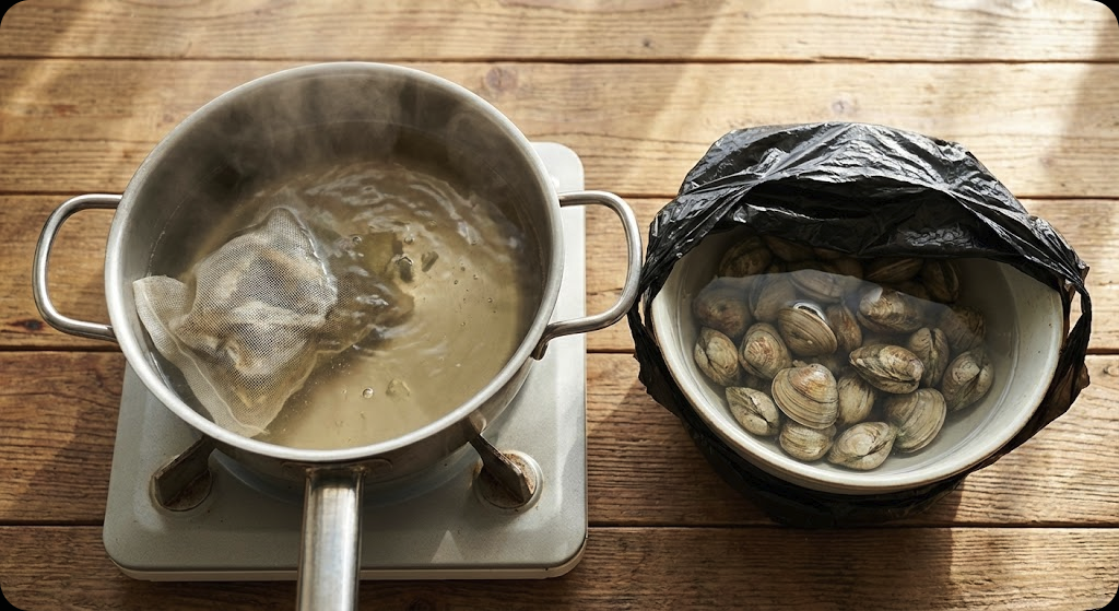 향긋한 냉이 바지락 된장찌개 - step_2