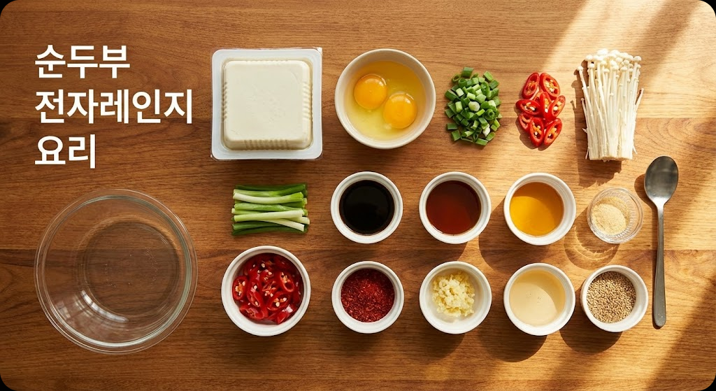 순두부 전자레인지 요리 - ingredients