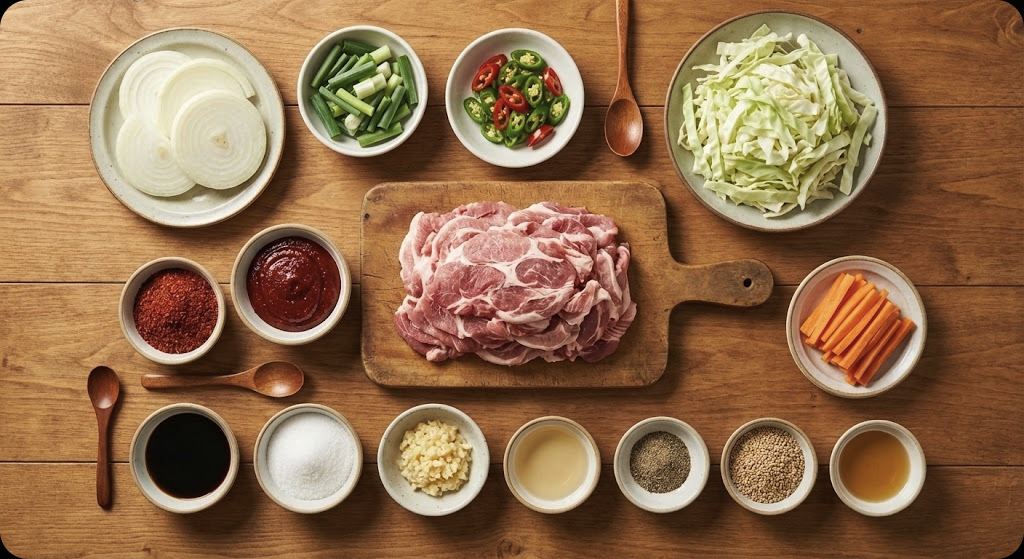 돼지고기 두루치기 - ingredients