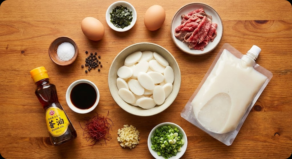 사골 떡국 - ingredients