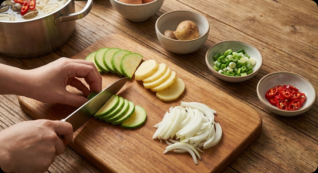 바지락 칼국수 조리 과정 3단계