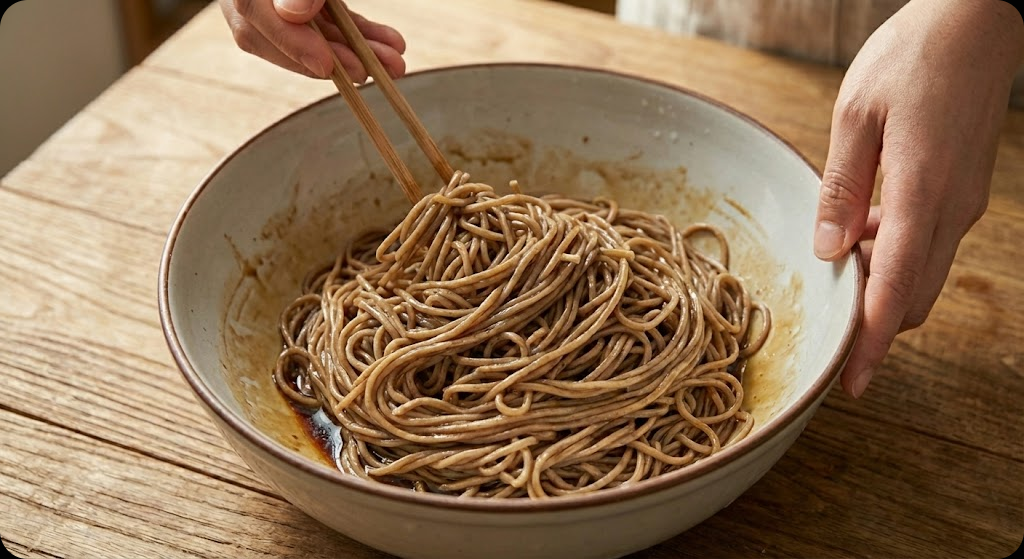 들기름 막국수 조리 과정 4단계