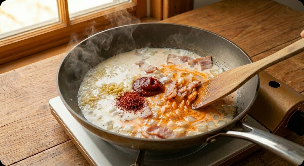 고추장 크림떡볶이 조리 과정 4단계