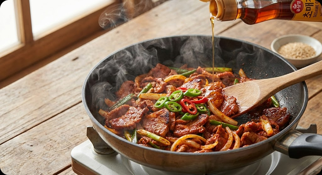 고추장 불고기 덮밥 조리 과정 5단계