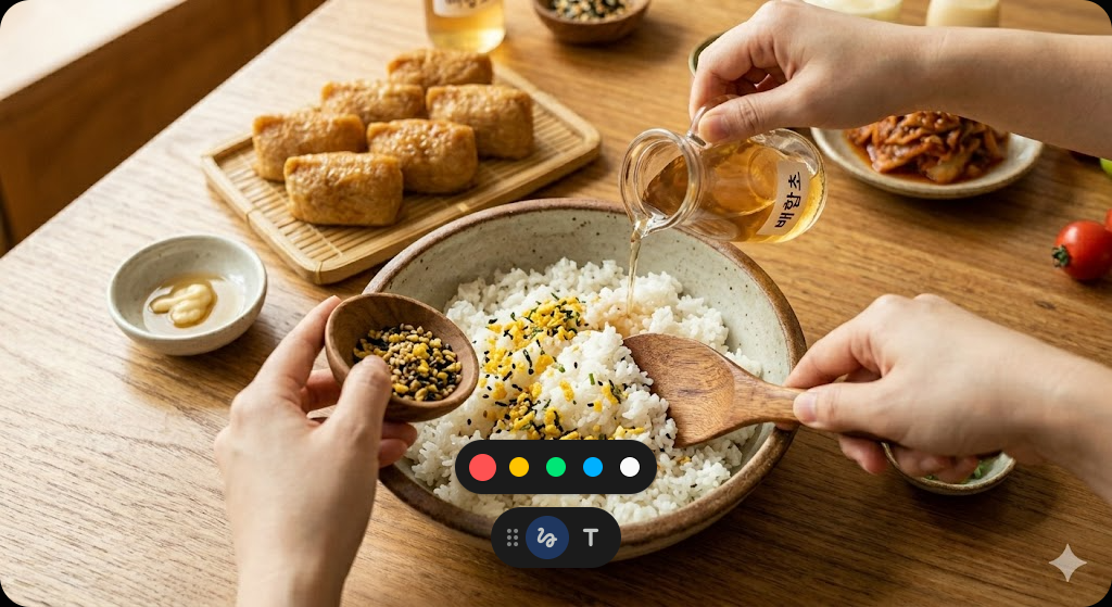 Step 1 of making Spring Picnic One-Bite Inari Sushi