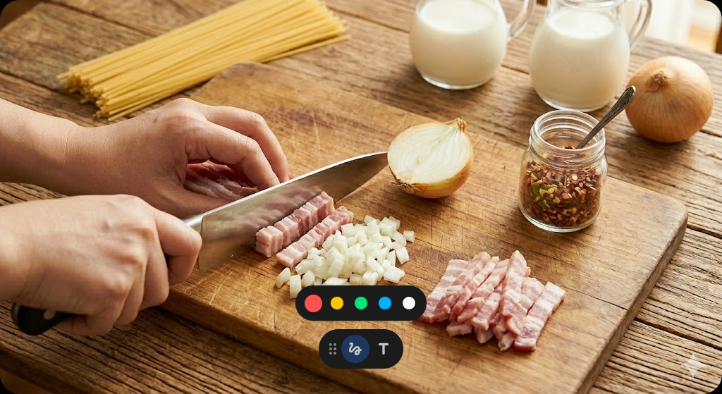 달래 크림파스타 조리 과정 2단계