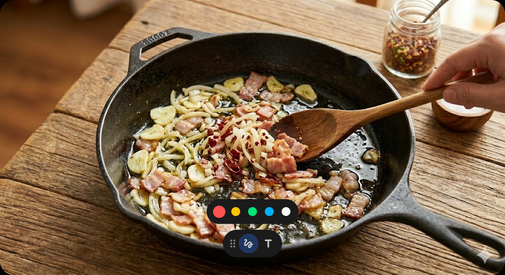 달래 크림파스타 조리 과정 3단계