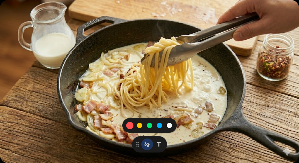 달래 크림파스타 조리 과정 5단계