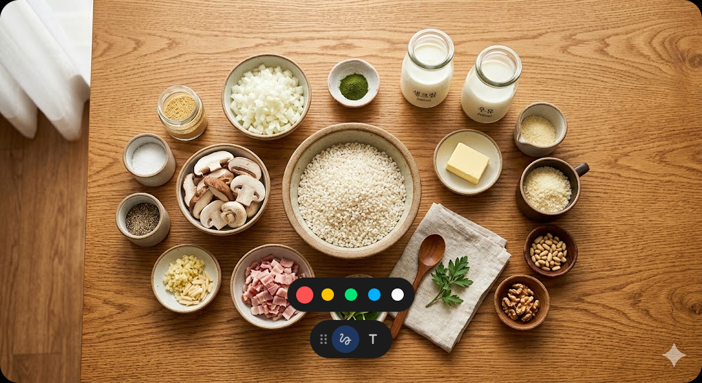 Ingredients for Mugwort Risotto