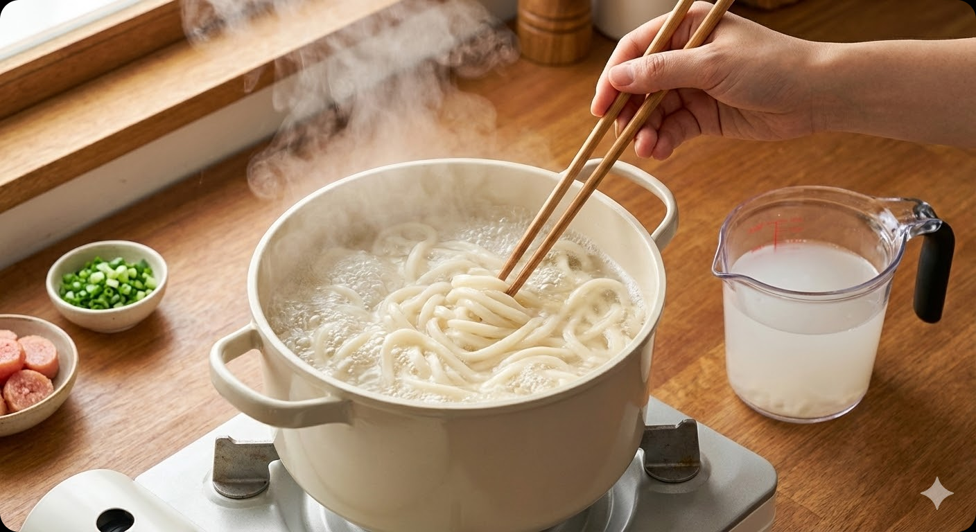 명란버터우동 조리 과정 3단계