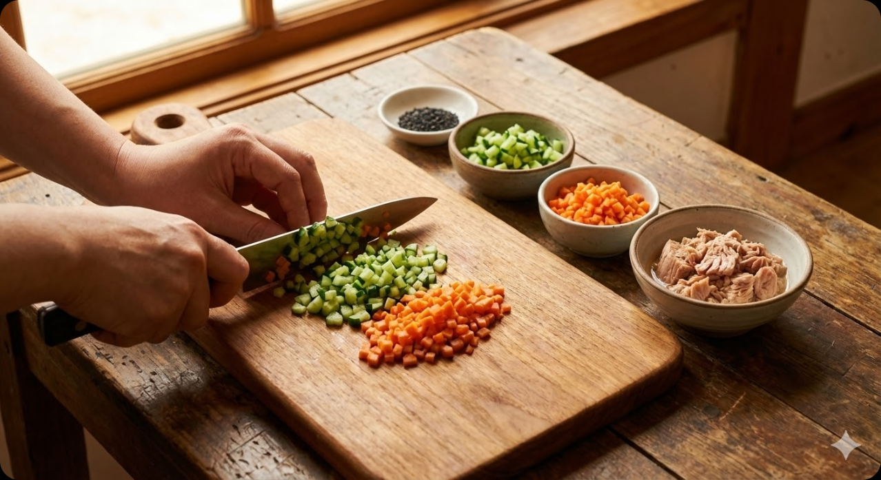 두부유부초밥 조리 과정 2단계