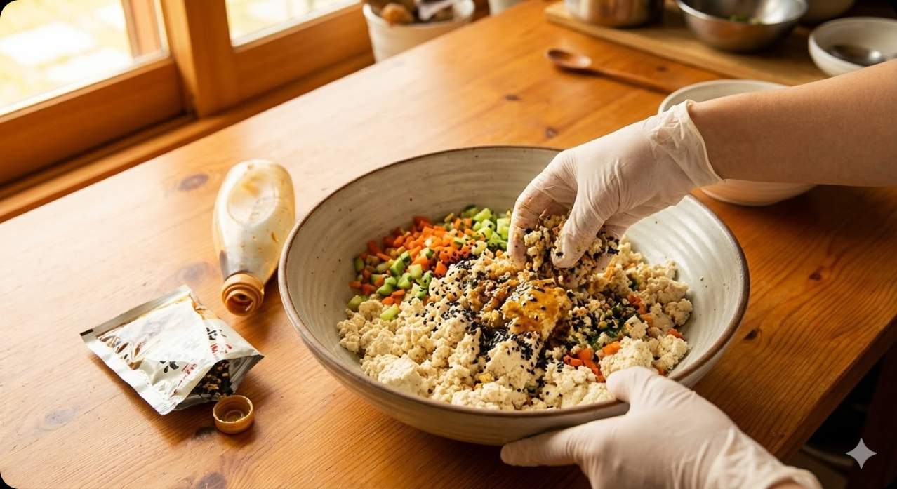 두부유부초밥 조리 과정 3단계