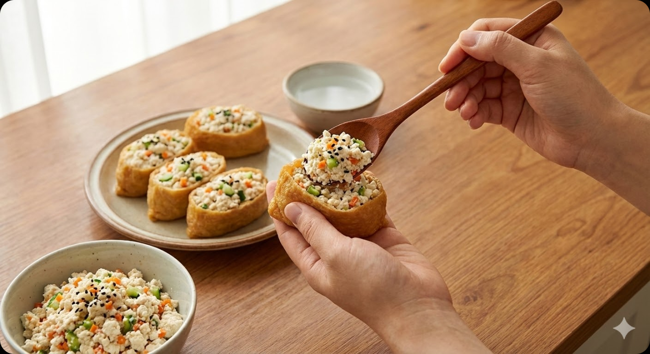 두부유부초밥 조리 과정 5단계