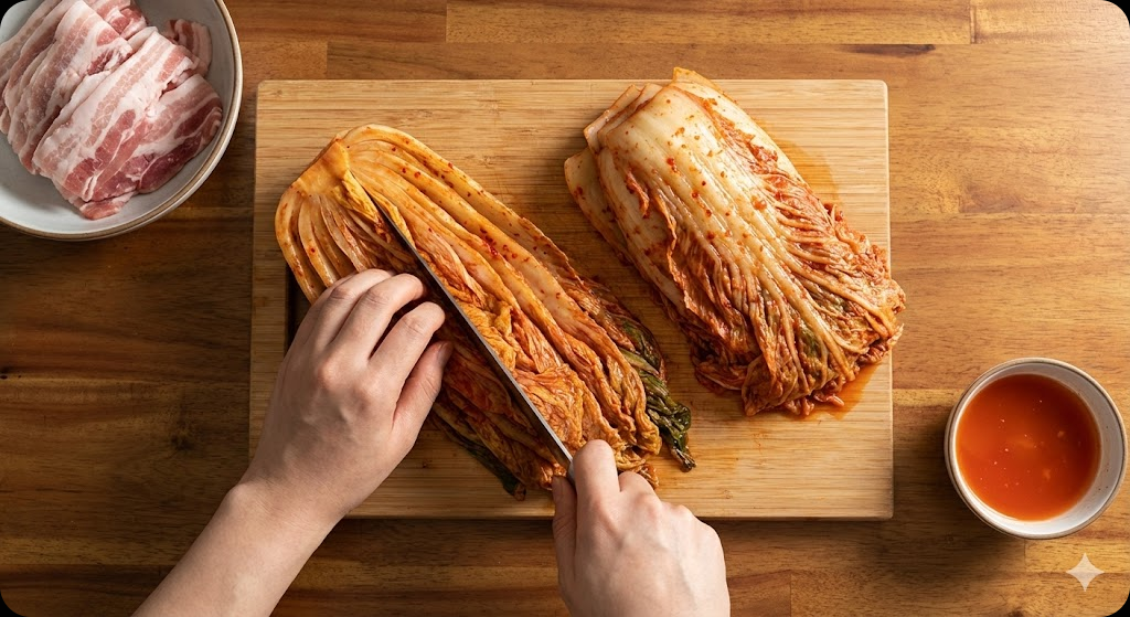 대패삼겹 김치말이전골 조리 과정 1단계