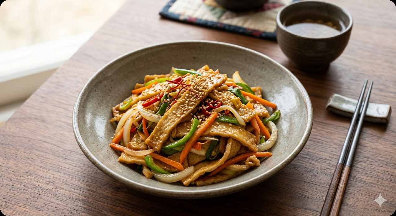 완성된 어묵볶음의 맛있는 모습