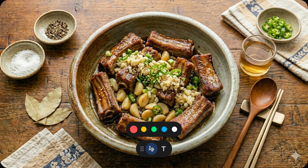 Beautifully plated Garlic Bomb Galbi