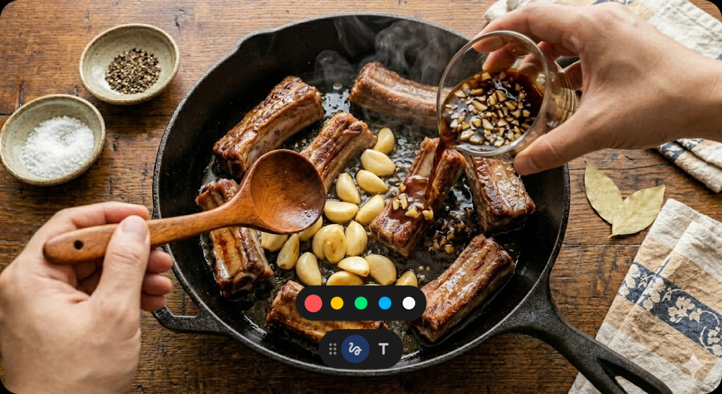 Step 3 - Pan-searing with garlic