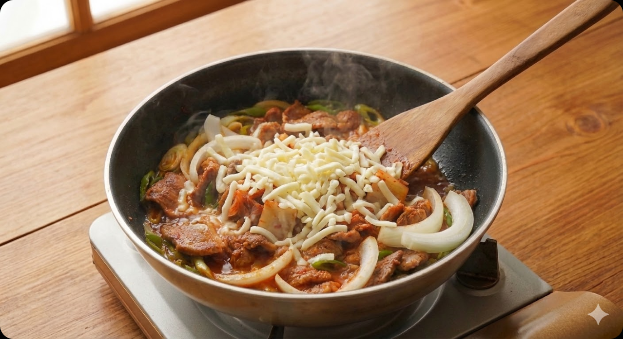 김치즈 제육볶음 조리 과정 5단계