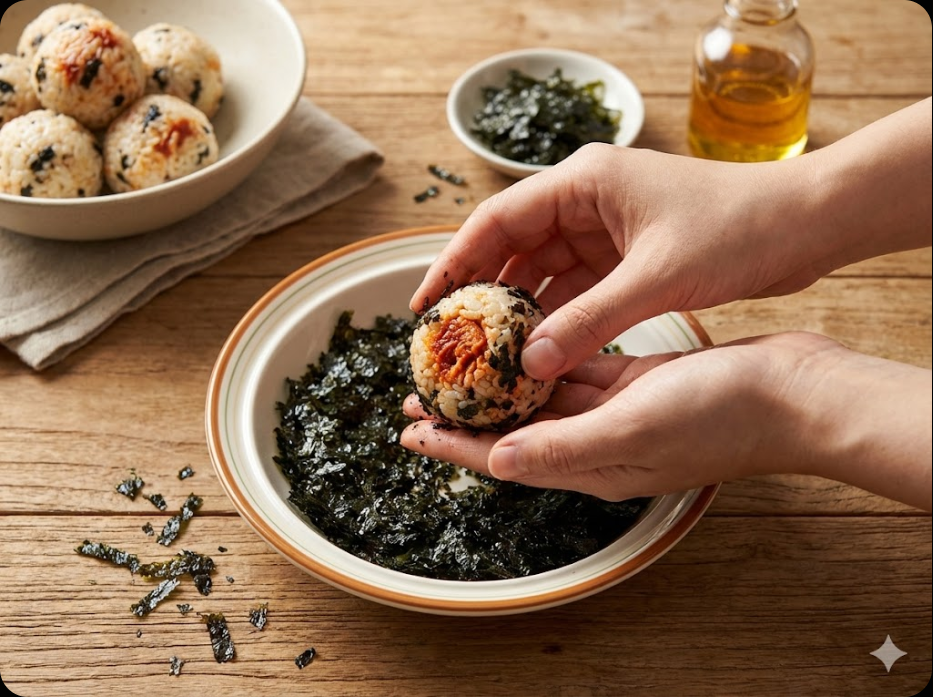 고추장 참치마요 주먹밥 조리 과정 5단계