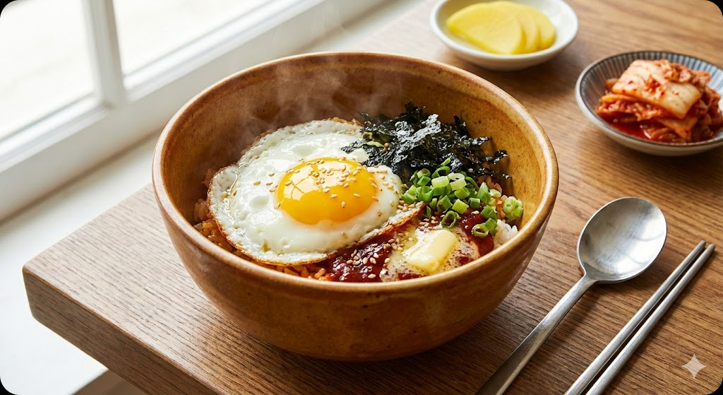 완성된 고추장 버터 계란밥의 맛있는 모습