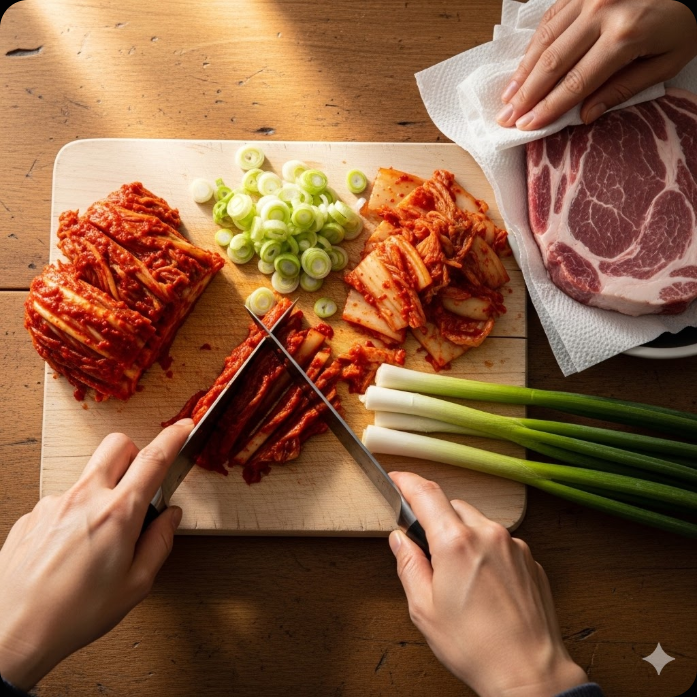 돼지고기 김치찌개 조리 과정 1단계