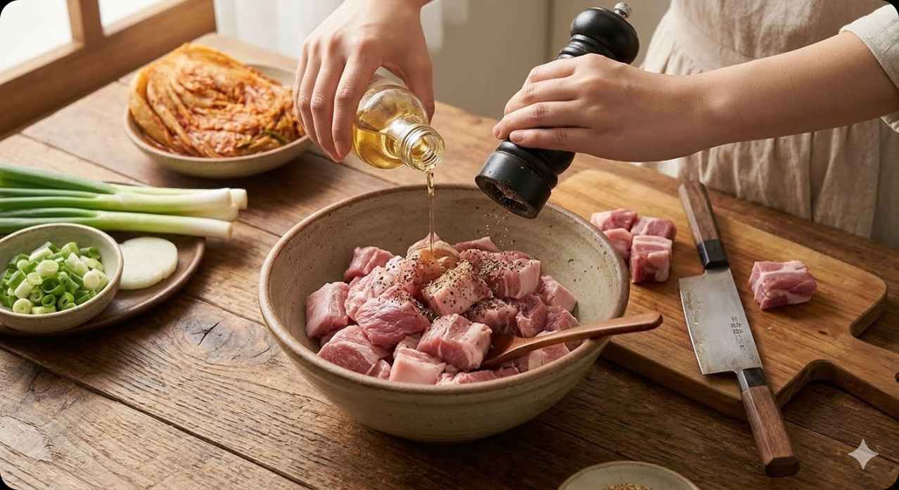 돼지고기 김치찜 조리 과정 1단계