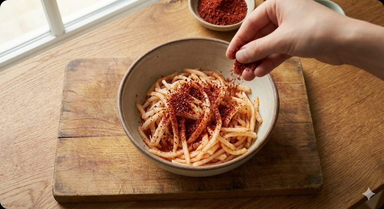 무생채 조리 과정 2단계