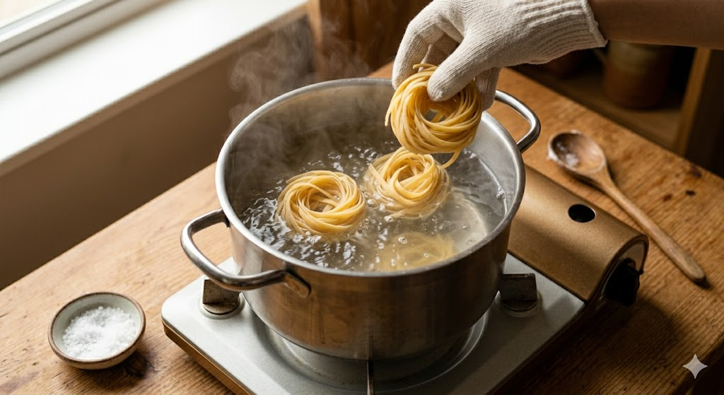 Shrimp Rose Pasta cooking process Step 1