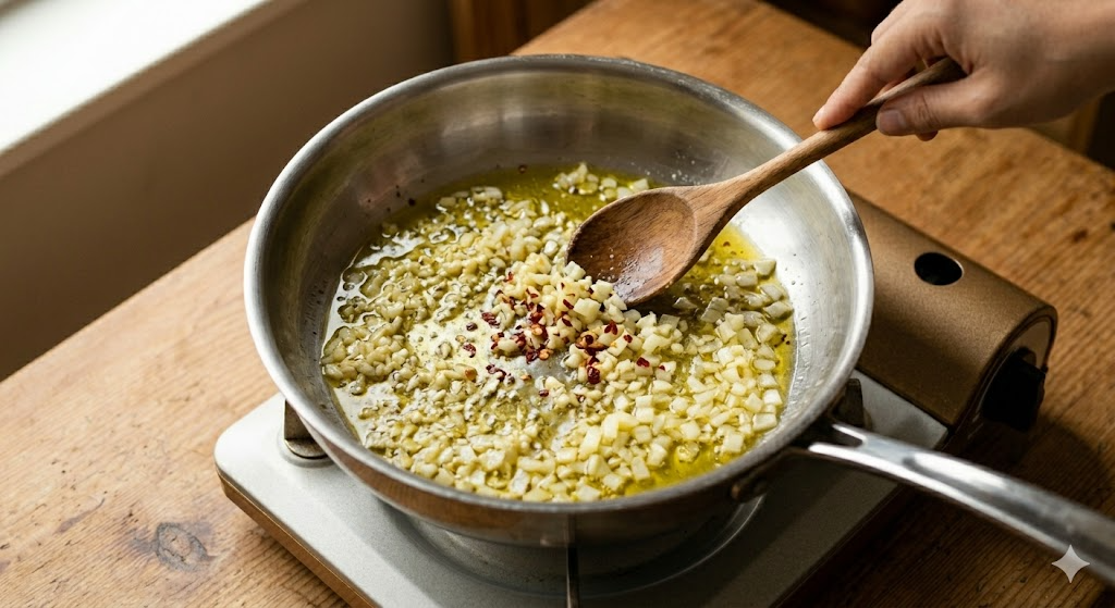 Shrimp Rose Pasta cooking process Step 3