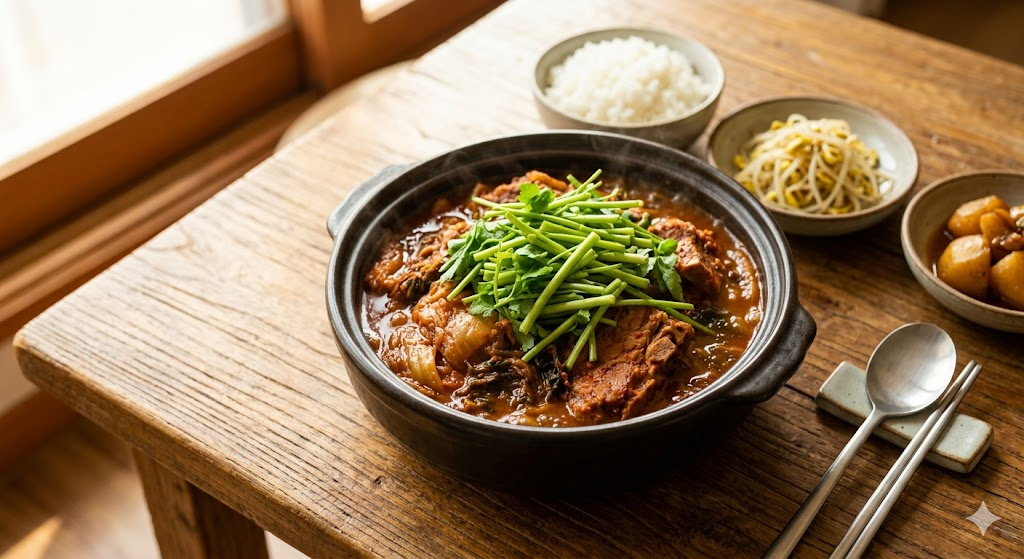 Delicious finished look of Minari Mugeunji Deungppyeojjim