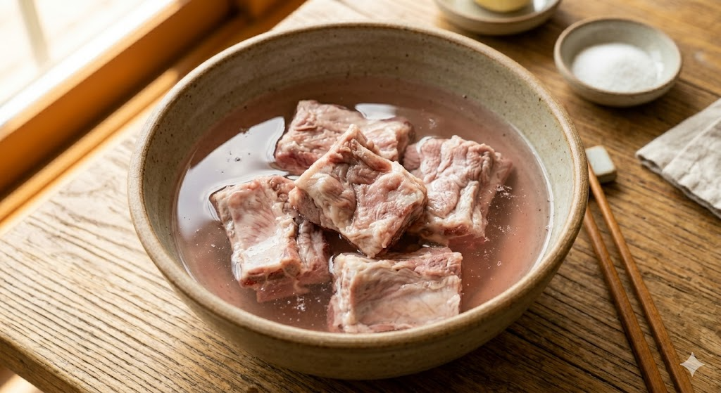 Step 1 of Minari Mugeunji Deungppyeojjim cooking process