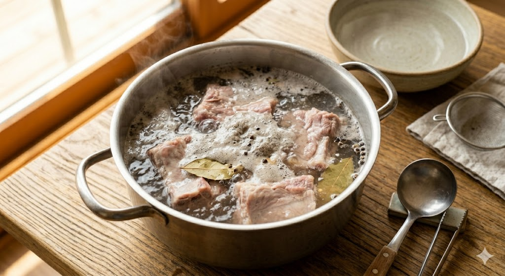 Step 2 of Minari Mugeunji Deungppyeojjim cooking process