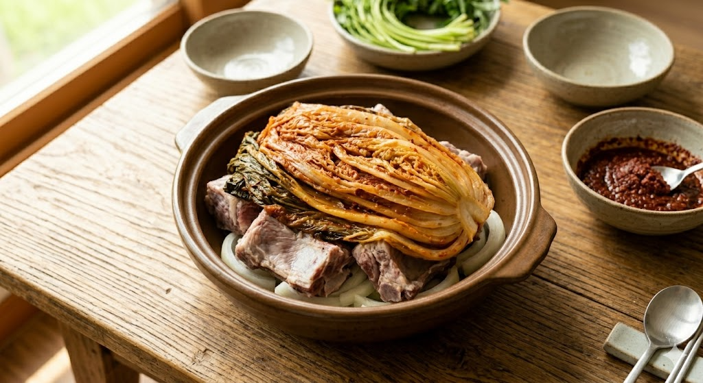 Step 4 of Minari Mugeunji Deungppyeojjim cooking process