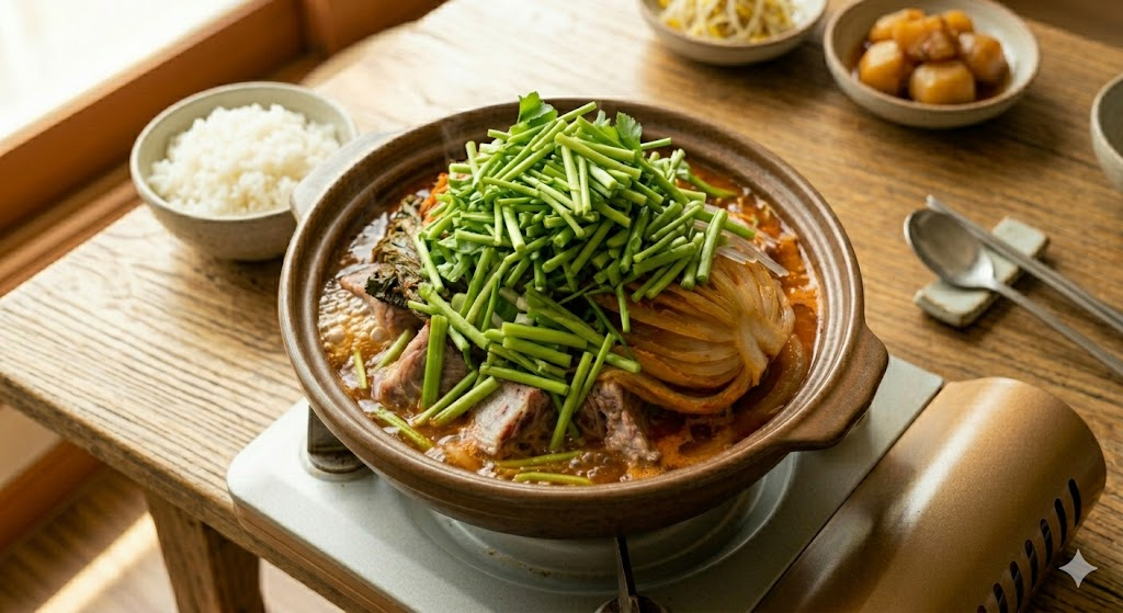 Step 7 of Minari Mugeunji Deungppyeojjim cooking process