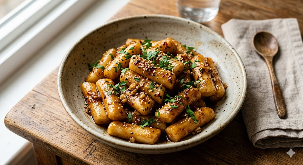 Delicious look of the finished Shanghai Butter Tteok