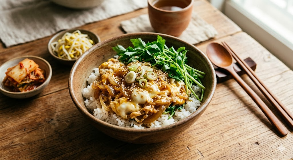 Deliciously finished Chamnamul Egg Rice Bowl
