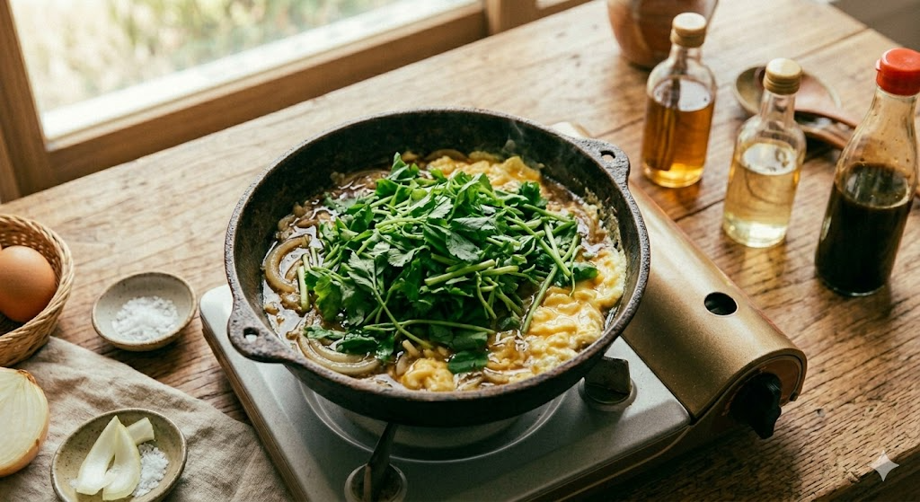 Step 5 of Chamnamul Egg Rice Bowl cooking process