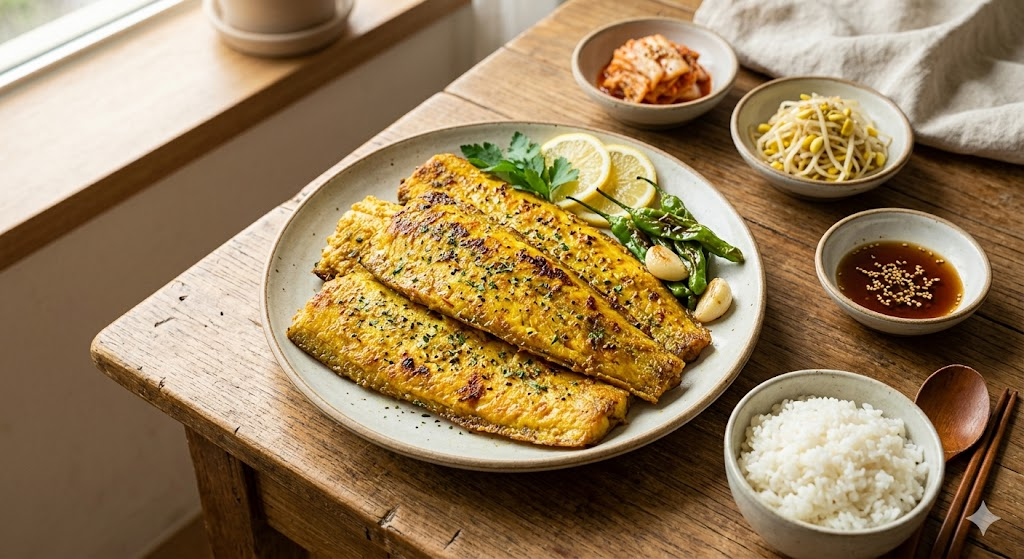 완성된 카레 갈치구이의 맛있는 모습