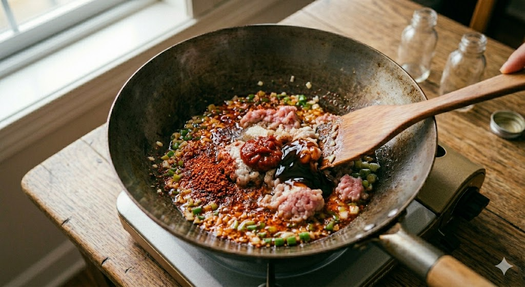Mapo Tofu Cooking Step 3