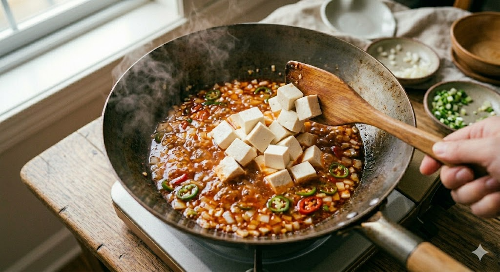 Mapo Tofu Cooking Step 4