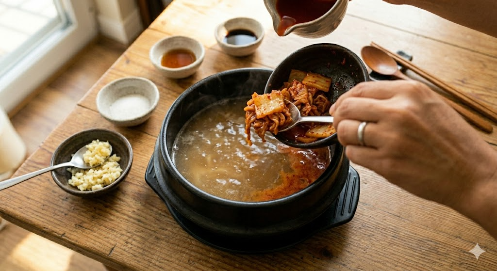 투다리김치우동 조리 과정 3단계