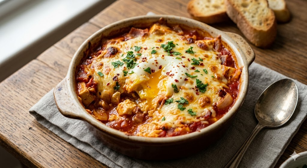 완성된 순두부그라탕의 맛있는 모습