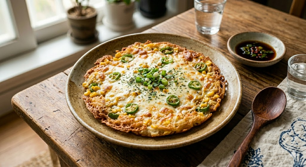 Viral Korean Food Recipe: IU Silken Tofu Cheese Pancake (아이유 연두부 치즈전) — Crispy & Cheesy!