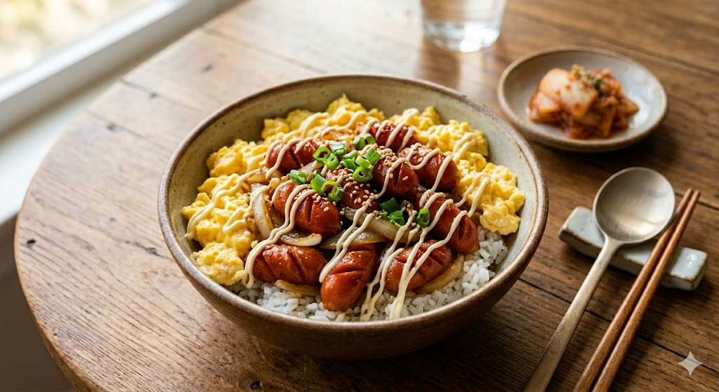 Quick & Easy Korean Food: Vienna Sausage Rice Bowl (비엔나 소세지 덮밥) Recipe