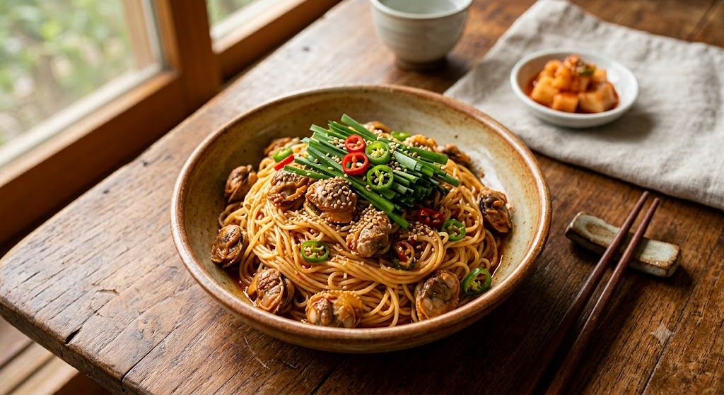 Korean Food Recipe: 이정현 벌교 꼬막볶음면