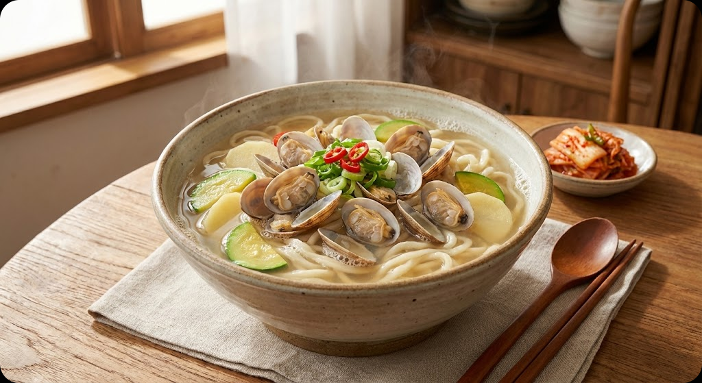 🍜국물이 끝내주는 바지락 칼국수, 추운 날 생각나는 맛