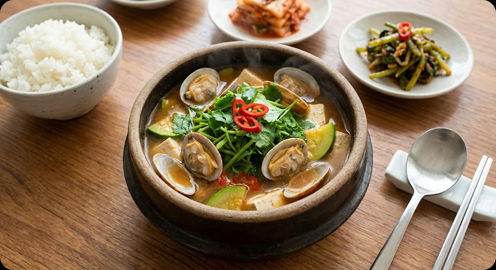 🌿실패 없는 향긋한 냉이 바지락 된장찌개 레시피 비결